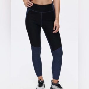 Outdoor Voices TechSweat 7/8 Leggings Stretch Two Tone Blue Black Womens Small